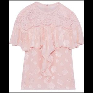 REBECCA TAYLOR PINK FLORAL BLOUSE
